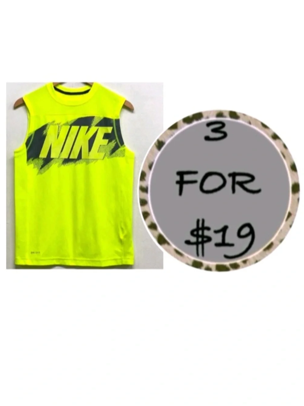 3/$19 Nike neon sleeveless athletic muscle tank top